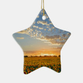 Zonnebloemen op Sunset Keramisch Ornament (Rechts)