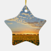 Zonnebloemen op Sunset Keramisch Ornament (Achterkant)