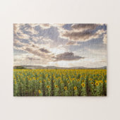 Zonnebloemen op Sunset Legpuzzel (Horizontaal)
