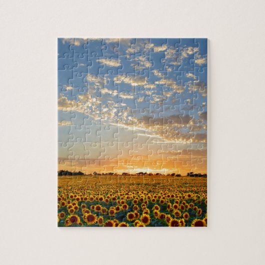 Zonnebloemen op Sunset Legpuzzel (Verticaal)