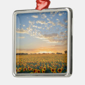 Zonnebloemen op Sunset Metalen Ornament (Links)