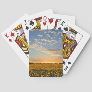 Zonnebloemen op Sunset Pokerkaarten