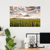 Zonnebloemen op Sunset Poster (Thuiskantoor)