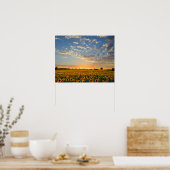 Zonnebloemen op Sunset Poster (Keuken)