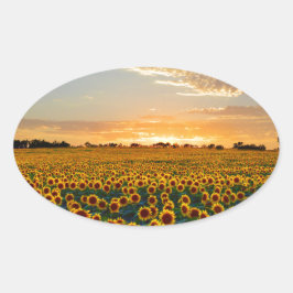Zonnebloemen op Sunset Rechthoekige Sticker