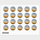 Zonnebloemen op Sunset Ronde Sticker (Vel)