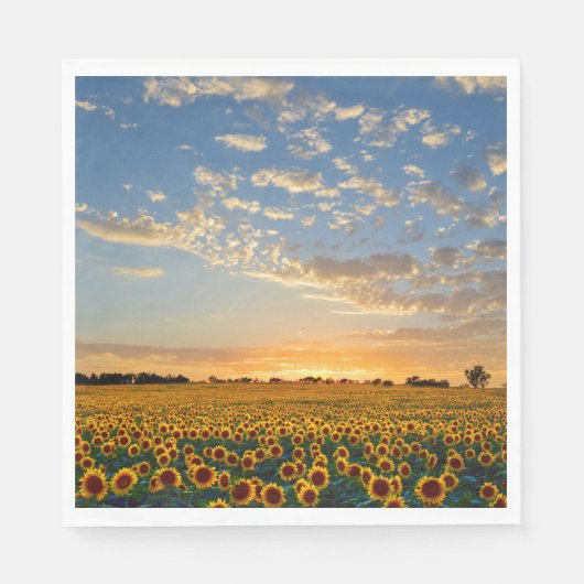 Zonnebloemen op Sunset Servet (Voorkant)