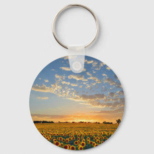 Zonnebloemen op Sunset Sleutelhanger