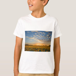 Zonnebloemen op Sunset T-shirt