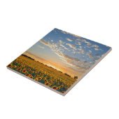 Zonnebloemen op Sunset Tegeltje (Zijkant)