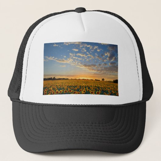Zonnebloemen op Sunset Trucker Pet (Voorkant)