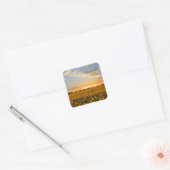 Zonnebloemen op Sunset Vierkante Sticker (Envelop)
