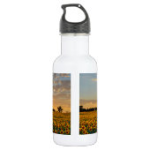 Zonnebloemen op Sunset Waterfles (Achterkant)