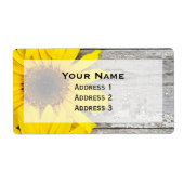 Zonnebloemen op tafel etiket (Voorkant)