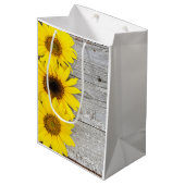 Zonnebloemen op tafel medium cadeauzakje (Voorkant Gekanteld)