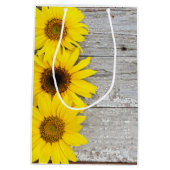 Zonnebloemen op tafel medium cadeauzakje (Achterkant)