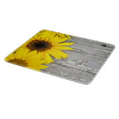 Zonnebloemen op tafel snijplank (Hoek)