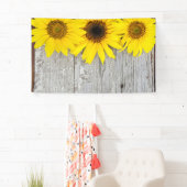 Zonnebloemen op tafel spandoek (Insitu)
