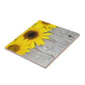 Zonnebloemen op tafel tegeltje (Zijkant)