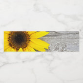 Zonnebloemen op tafel waterfles etiket (Enkel label)