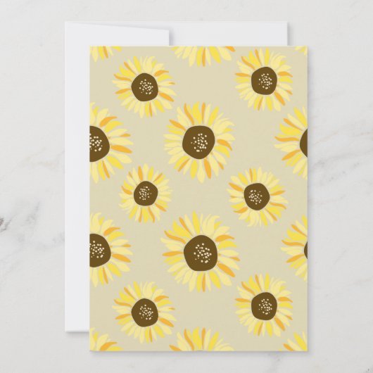 Zonnebloemen op uitnodiging van het Baby shower Ma (Achterkant)