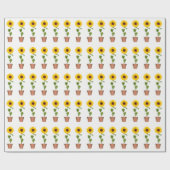 Zonnebloemen op wit omslagpapier cadeaupapier (Vlak)