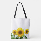 Zonnebloemen op witte canvas tas (Achterkant)