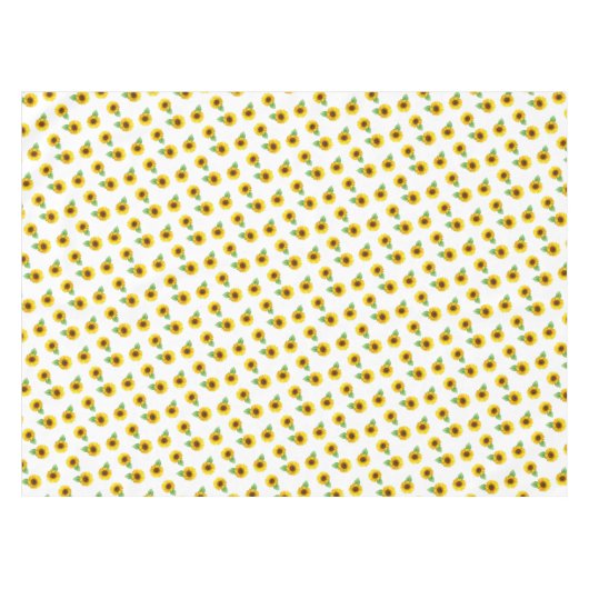 Zonnebloemen op witte tablet tafelkleed (Voorkant (Horizontaal))