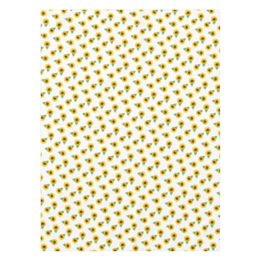 Zonnebloemen op witte tablet tafelkleed (Voorkant)