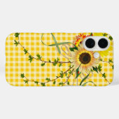 Zonnebloemen op Yellow Gingham Case-Mate iPhone Case (Achterkant (horizontaal))