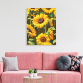 Zonnebloemen op zondag canvas afdruk (Insitu (Woonkamer))