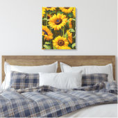 Zonnebloemen op zondag canvas afdruk (Insitu (Slaapkamer))