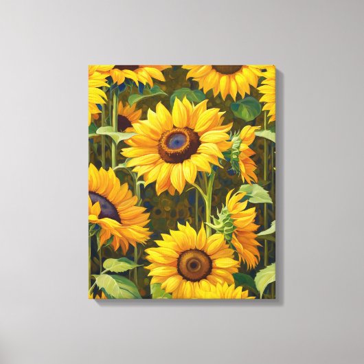 Zonnebloemen op zondag canvas afdruk (Voorkant)