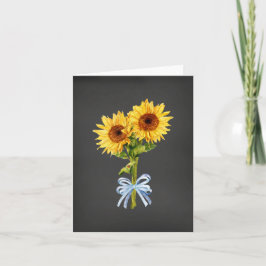 Zonnebloemen op zwart All Occasion Note Kaart