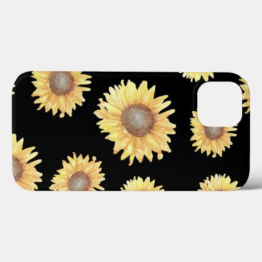 Zonnebloemen op zwart Case-Mate iPhone case (Achterkant (horizontaal))