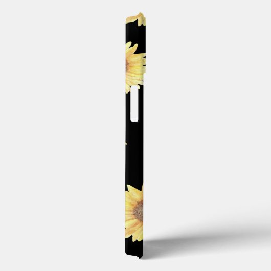 Zonnebloemen op zwart Case-Mate iPhone case (Achterkant / Rechts)