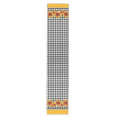 Zonnebloemen op Zwarte Gingham Medium Tafelloper (Voorkant)