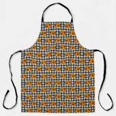 Zonnebloemen op Zwarte Gingham Schort (Voorkant)