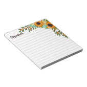 Zonnebloemen Oranje bessen gevoerd Jouw naam Notitieblok (Schuin)