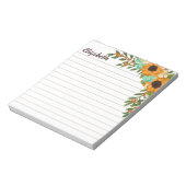 Zonnebloemen Oranje bessen gevoerd Jouw naam Notitieblok (Linkerzijde)