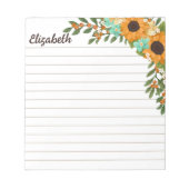 Zonnebloemen Oranje bessen gevoerd Jouw naam Notitieblok (Voorkant)