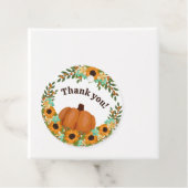 Zonnebloemen & Oranje pompoen Dank u Bedankjes Labels (In situ)