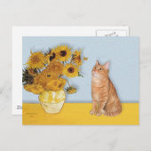 Zonnebloemen - Oranje Tabby cat 46 Briefkaart (Voorkant / Achterkant)