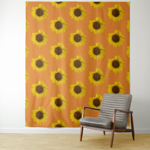 Zonnebloemen Oranje Wandkleed