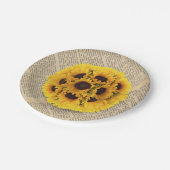 zonnebloemen Oude Pagina's Rustic Wedding Papieren Bordje (Gekanteld)