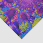 Zonnebloemen Paarse blauwe gele Abstracte ontkoppe Tissuepapier (Detail)