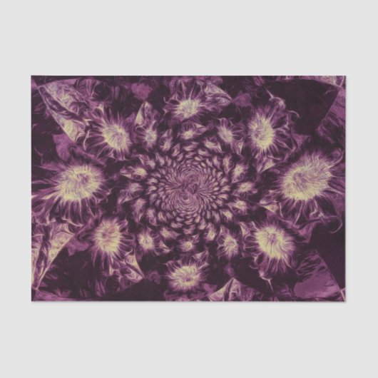 Zonnebloemen Paarse ontkoppeling van Abstracte kun Tissuepapier (Voorkant)