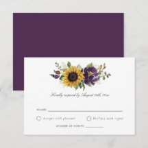 Zonnebloemen Paarse Violette Bloemen Trouw RSVP