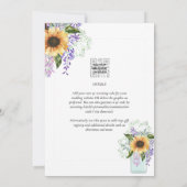 Zonnebloemen Paarse Wisteria Modern Wedding INVITE Kaart (Achterkant)