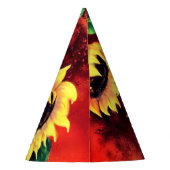 Zonnebloemen papier Party Pet Feesthoedjes (Achterkant)